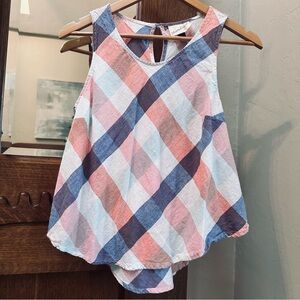 Universal Thread Pink and Blue Plaid Tank Top